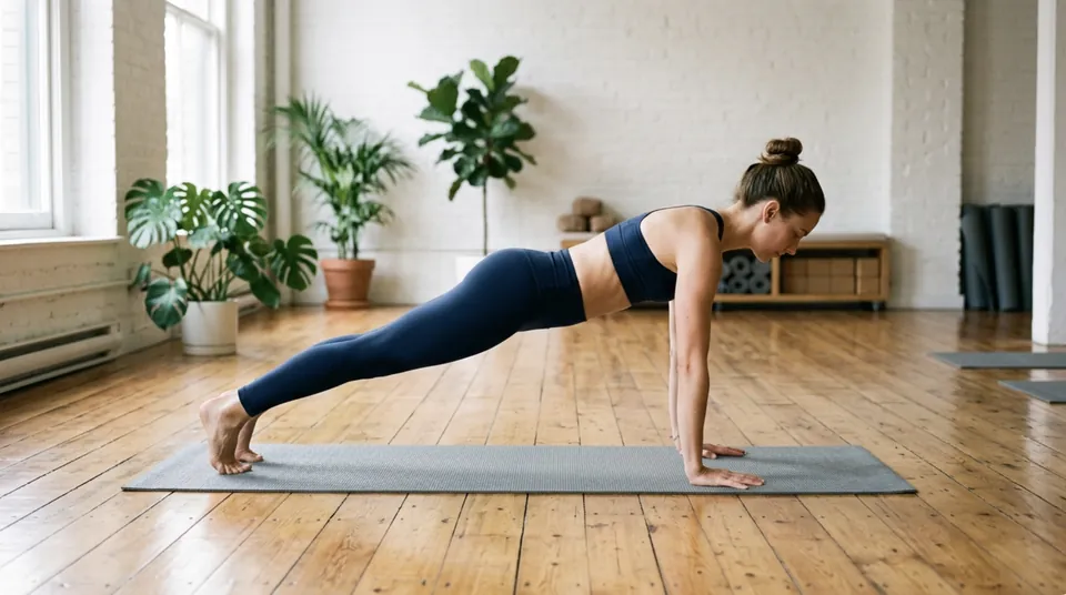 Start in Plank — Four-Limbed Staff Pose